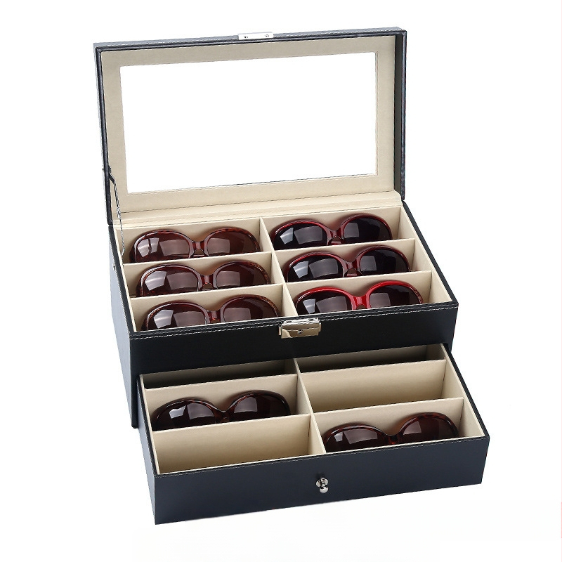 Κουτί για ρολόγια, γυαλιά και κοσμήματα με διαφανές καπάκι — ανθεκτικό στη σκόνη, κατασκευή από χαρτί, στυλ αγροτικό, οργάνωση κοσμημάτων