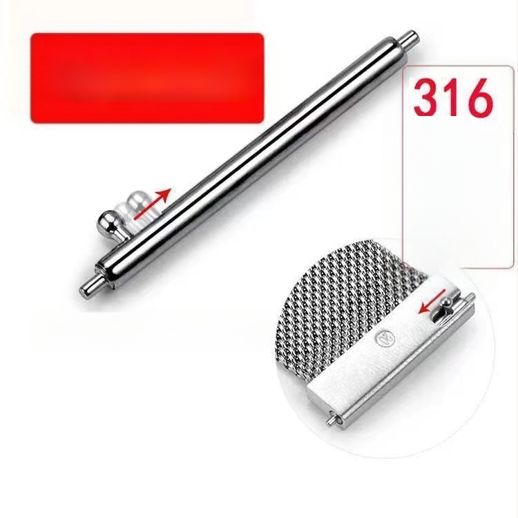 Αντάπτορας για λουράκι ρολογιού με βίδα ελατηρίου — ανοξείδωτος χάλυβας, κυκλικός προφίλ, γρήγορη απελευθέρωση