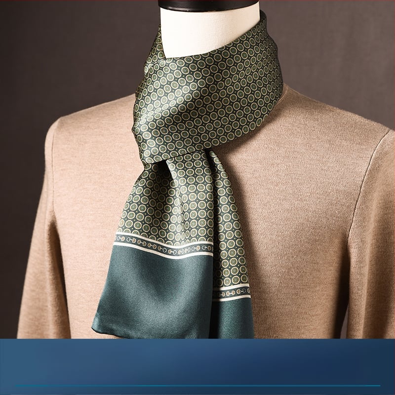 Ανδρικό φουλάρι από μεταξί Mulberry, μακρύ, με απλή ύφανση, μοντέρνο καθημερινό στυλ, Άνοιξη 2025