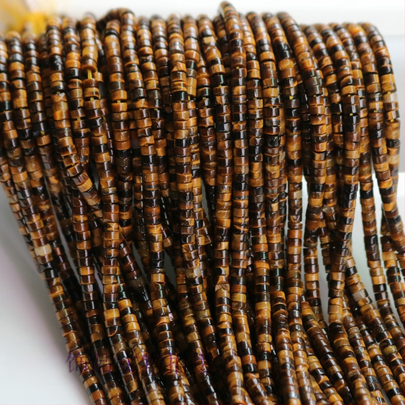 Дискови spacer мъниста от тигрово око, серия мъниста за огърлица, с централен отвор