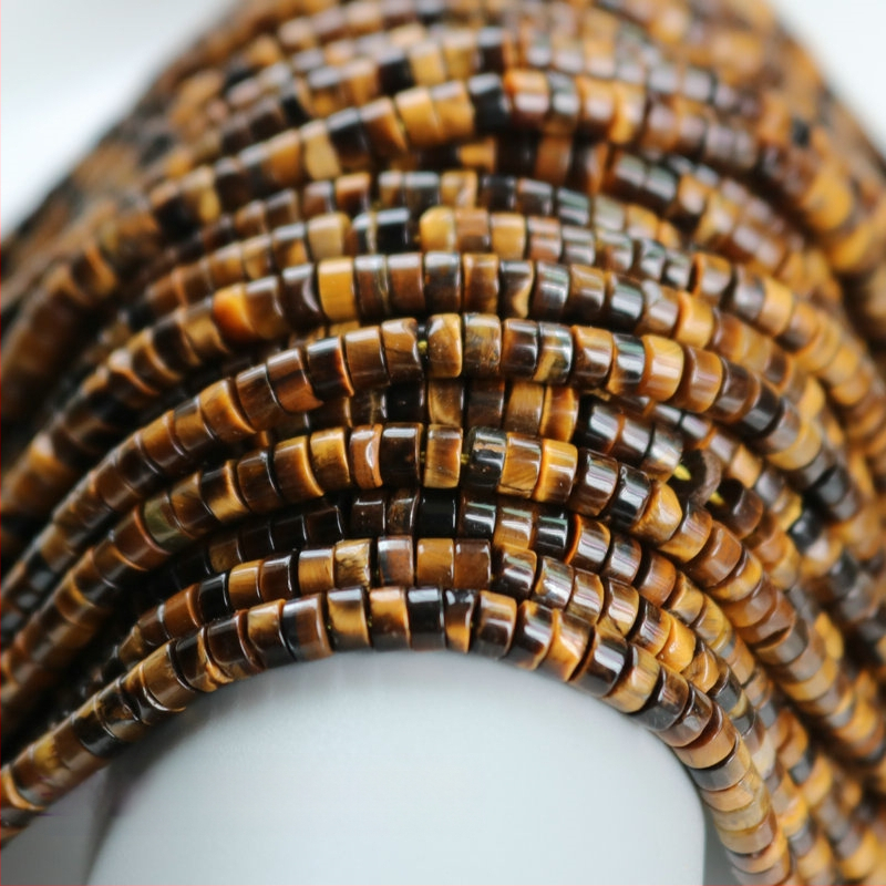 Дискови spacer мъниста от тигрово око, серия мъниста за огърлица, с централен отвор