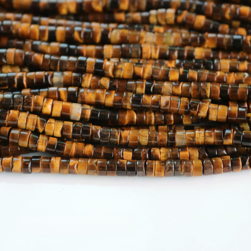 Дискови spacer мъниста от тигрово око, серия мъниста за огърлица, с централен отвор