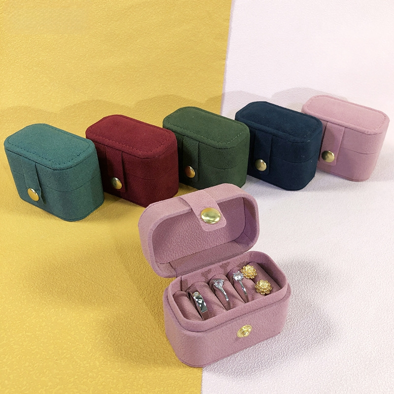 Mingxi ταξιδιωτική μίνι θήκη κοσμημάτων για δαχτυλίδια και σκουλαρίκια, φλανελ εσωτερική επένδυση, φορητό κουτί αποθήκευσης
