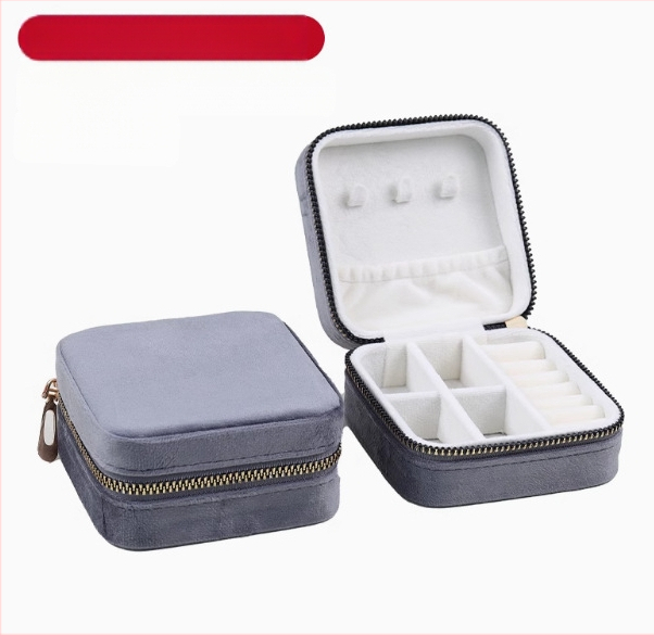 Βελούδινο φορητό κουτί κοσμημάτων για σκουλαρίκια και δαχτυλίδια, φλανελ κουτί κοσμημάτων, Ντονγκουάν, Κίνα, λιανική συσκευασία σε χαρτόνι