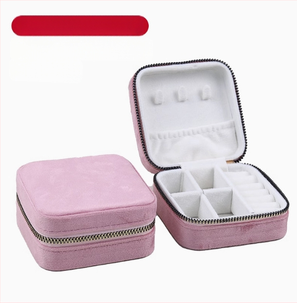 Βελούδινο φορητό κουτί κοσμημάτων για σκουλαρίκια και δαχτυλίδια, φλανελ κουτί κοσμημάτων, Ντονγκουάν, Κίνα, λιανική συσκευασία σε χαρτόνι