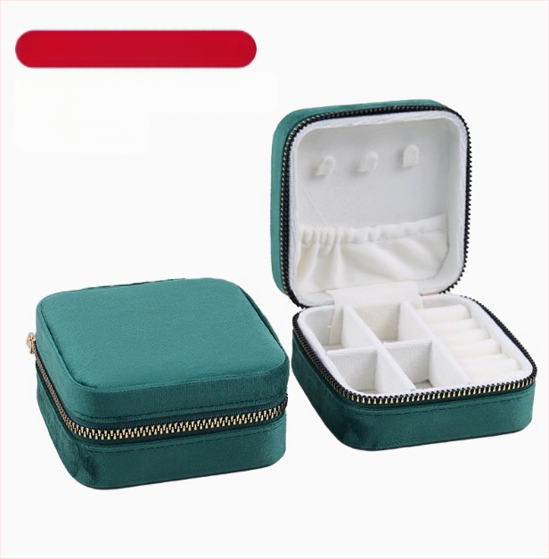 Βελούδινο φορητό κουτί κοσμημάτων για σκουλαρίκια και δαχτυλίδια, φλανελ κουτί κοσμημάτων, Ντονγκουάν, Κίνα, λιανική συσκευασία σε χαρτόνι