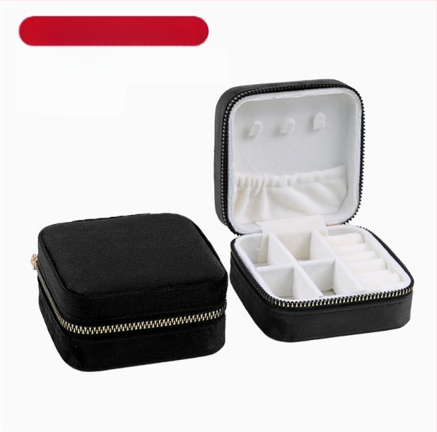 Βελούδινο φορητό κουτί κοσμημάτων για σκουλαρίκια και δαχτυλίδια, φλανελ κουτί κοσμημάτων, Ντονγκουάν, Κίνα, λιανική συσκευασία σε χαρτόνι