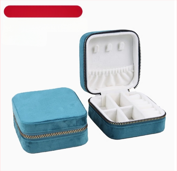 Βελούδινο φορητό κουτί κοσμημάτων για σκουλαρίκια και δαχτυλίδια, φλανελ κουτί κοσμημάτων, Ντονγκουάν, Κίνα, λιανική συσκευασία σε χαρτόνι