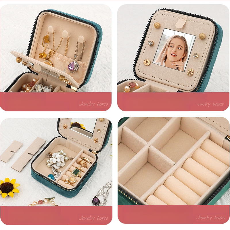Βελούδινο φορητό κουτί κοσμημάτων για σκουλαρίκια και δαχτυλίδια, φλανελ κουτί κοσμημάτων, Ντονγκουάν, Κίνα, λιανική συσκευασία σε χαρτόνι
