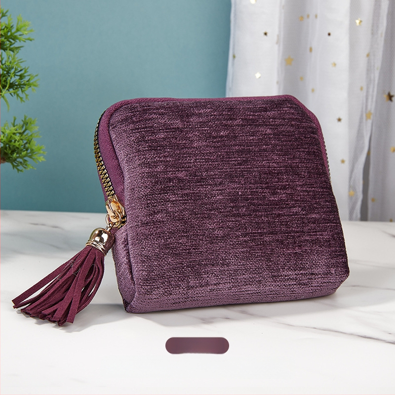 Θήκη αποθήκευσης κοσμημάτων με φούντα και φερμουάρ, Μεγάλη χωρητικότητα, βελούδινο διπλό στρώμα