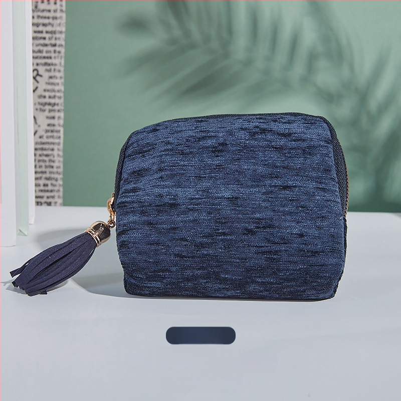 Θήκη αποθήκευσης κοσμημάτων με φούντα και φερμουάρ, Μεγάλη χωρητικότητα, βελούδινο διπλό στρώμα