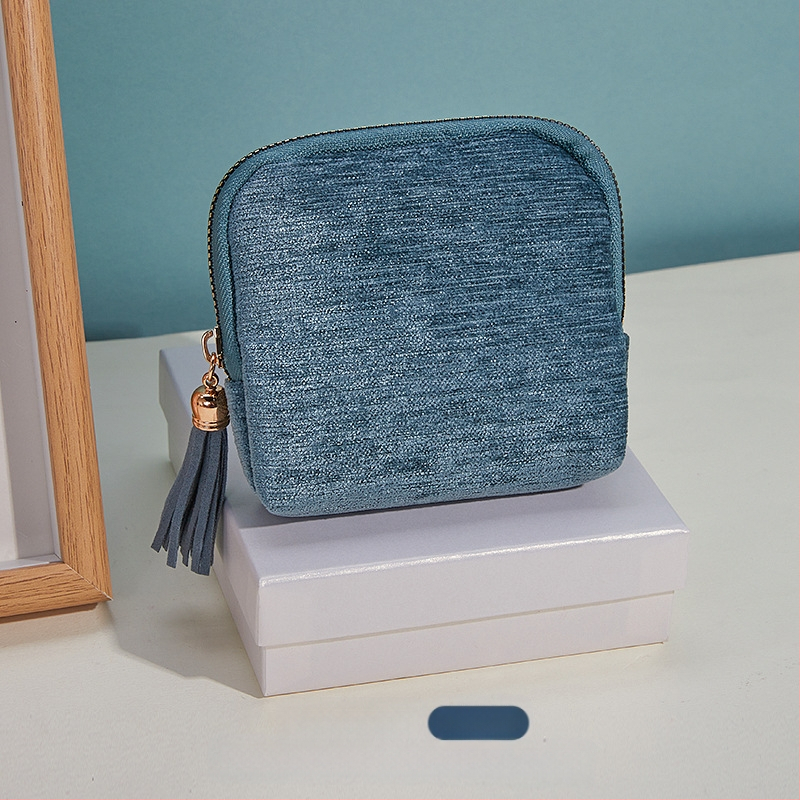 Θήκη αποθήκευσης κοσμημάτων με φούντα και φερμουάρ, Μεγάλη χωρητικότητα, βελούδινο διπλό στρώμα