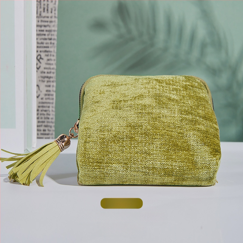 Θήκη αποθήκευσης κοσμημάτων με φούντα και φερμουάρ, Μεγάλη χωρητικότητα, βελούδινο διπλό στρώμα