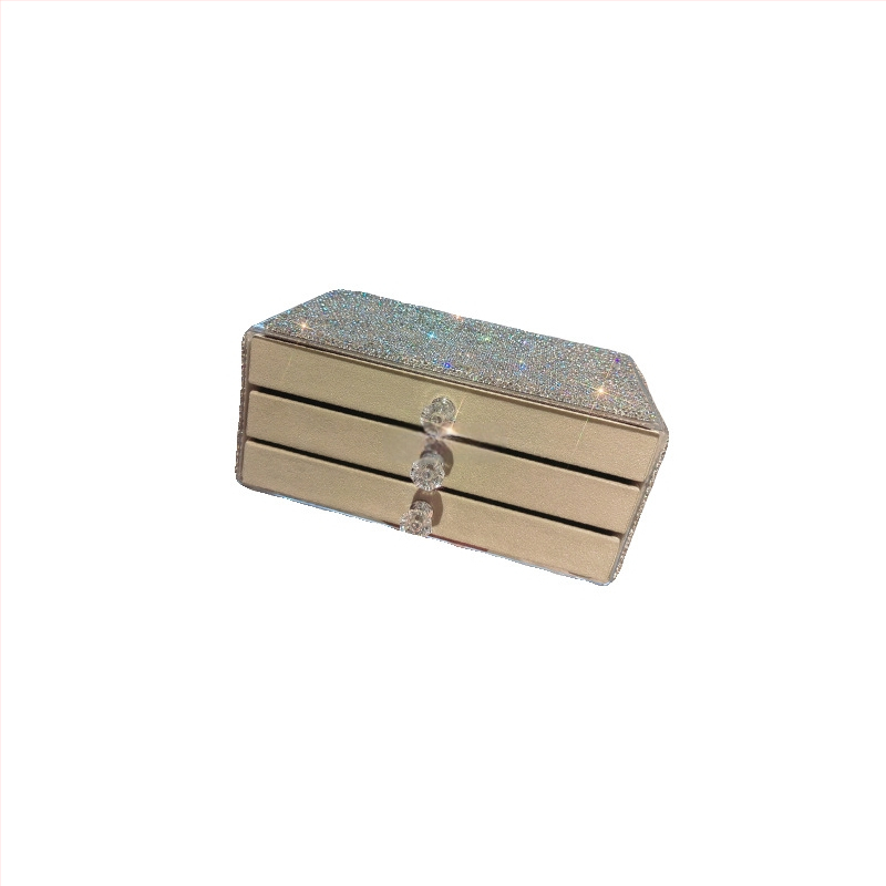 Κουτί αποθήκευσης κοσμημάτων με συρτάρι – ανθεκτικό στη σκόνη, υλικό: χαρτί, στυλ: αγροτικό, κατάλληλο για κοσμήματα, μη εισαγόμενο