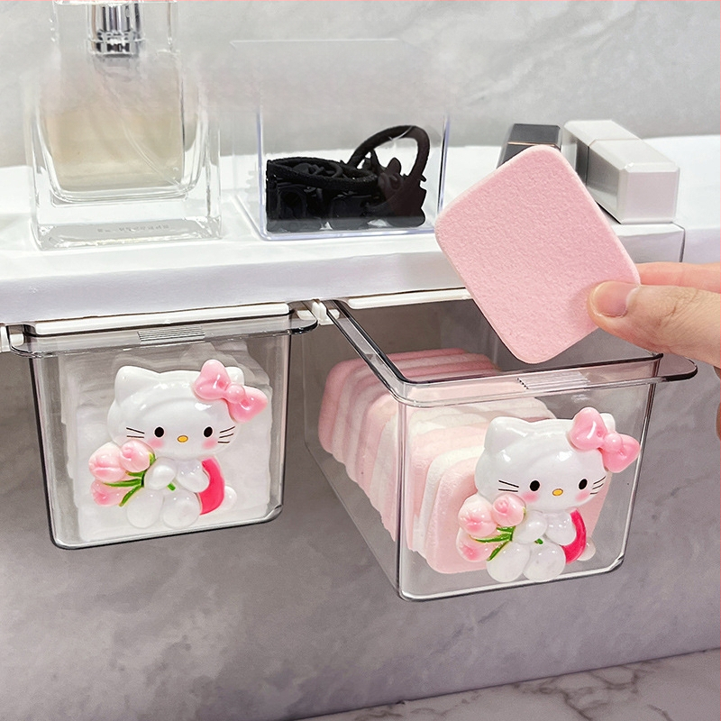 Zem spoguļa atvilktņu uzglabāšanas kārba – jauks karikatūru dizains vannas istabai, plastmasa, putekļu aizsardzība