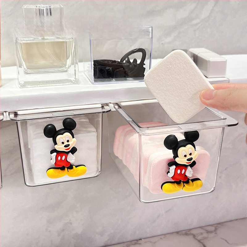 Zem spoguļa atvilktņu uzglabāšanas kārba – jauks karikatūru dizains vannas istabai, plastmasa, putekļu aizsardzība