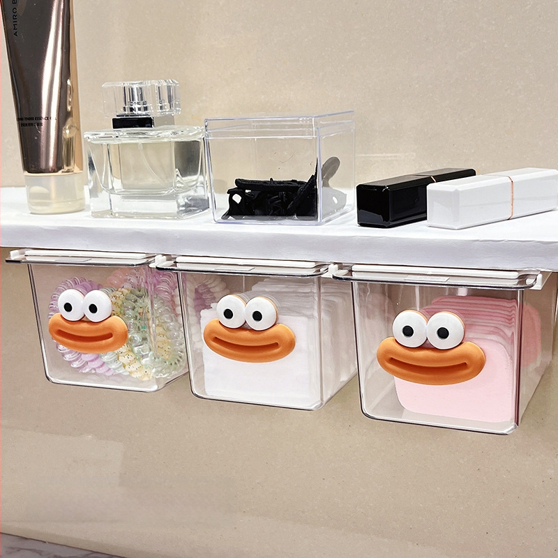 Zem spoguļa atvilktņu uzglabāšanas kārba – jauks karikatūru dizains vannas istabai, plastmasa, putekļu aizsardzība