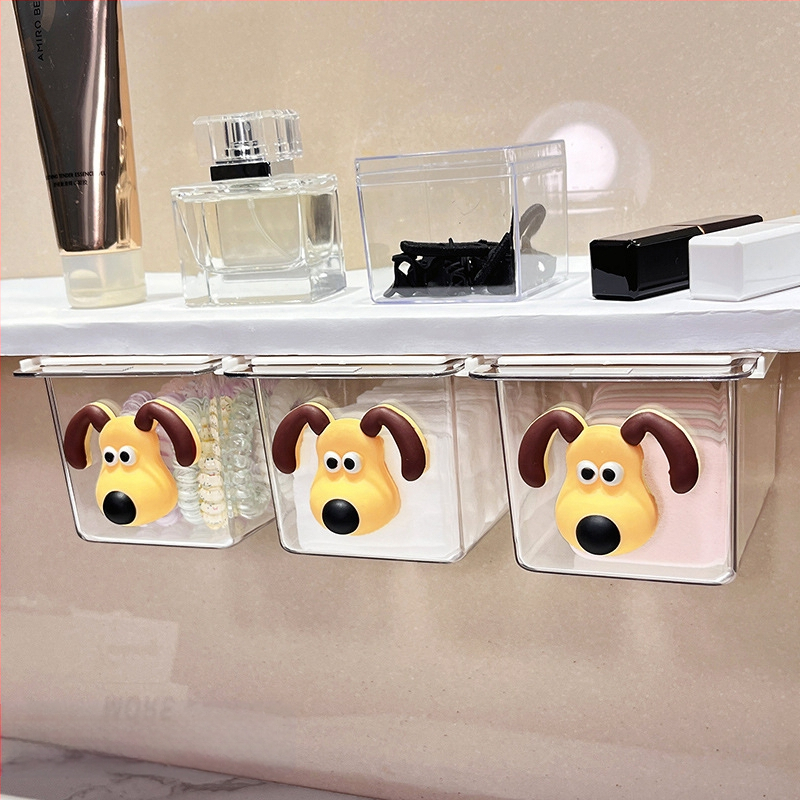 Zem spoguļa atvilktņu uzglabāšanas kārba – jauks karikatūru dizains vannas istabai, plastmasa, putekļu aizsardzība