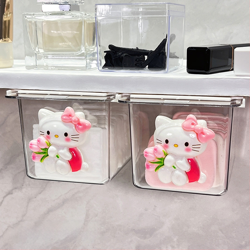 Zem spoguļa atvilktņu uzglabāšanas kārba – jauks karikatūru dizains vannas istabai, plastmasa, putekļu aizsardzība