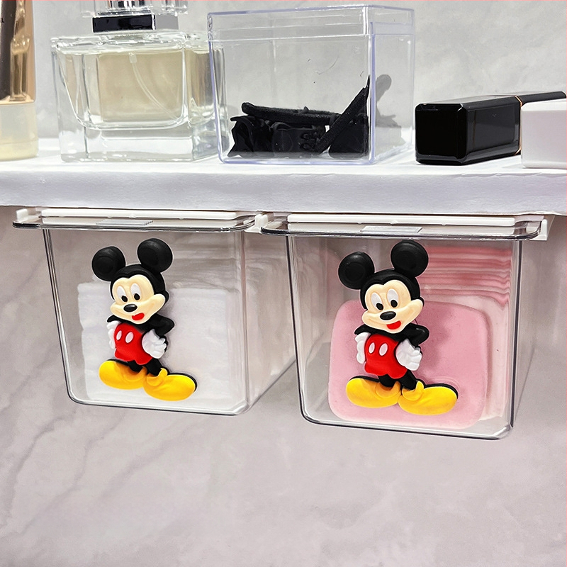 Zem spoguļa atvilktņu uzglabāšanas kārba – jauks karikatūru dizains vannas istabai, plastmasa, putekļu aizsardzība