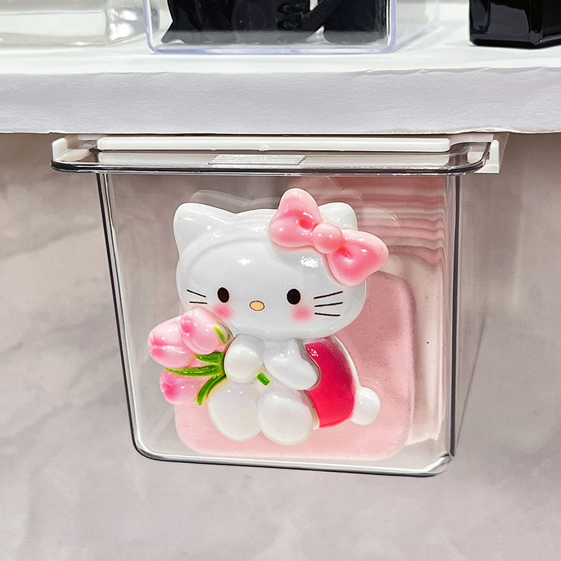 Zem spoguļa atvilktņu uzglabāšanas kārba – jauks karikatūru dizains vannas istabai, plastmasa, putekļu aizsardzība