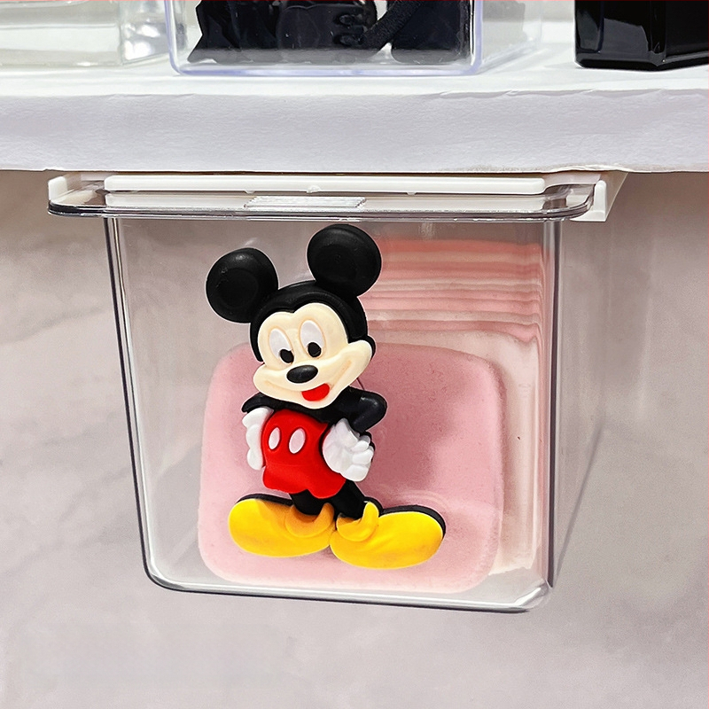 Zem spoguļa atvilktņu uzglabāšanas kārba – jauks karikatūru dizains vannas istabai, plastmasa, putekļu aizsardzība