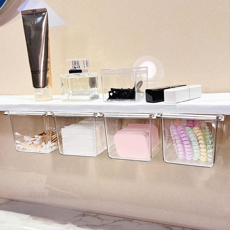 Zem spoguļa atvilktņu uzglabāšanas kārba – jauks karikatūru dizains vannas istabai, plastmasa, putekļu aizsardzība