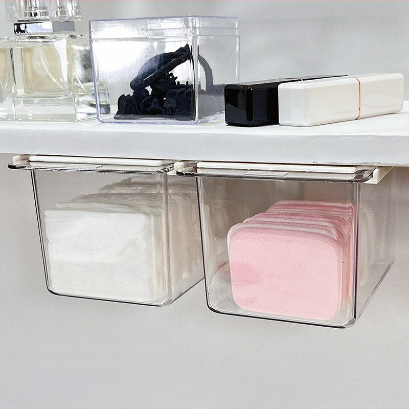 Zem spoguļa atvilktņu uzglabāšanas kārba – jauks karikatūru dizains vannas istabai, plastmasa, putekļu aizsardzība