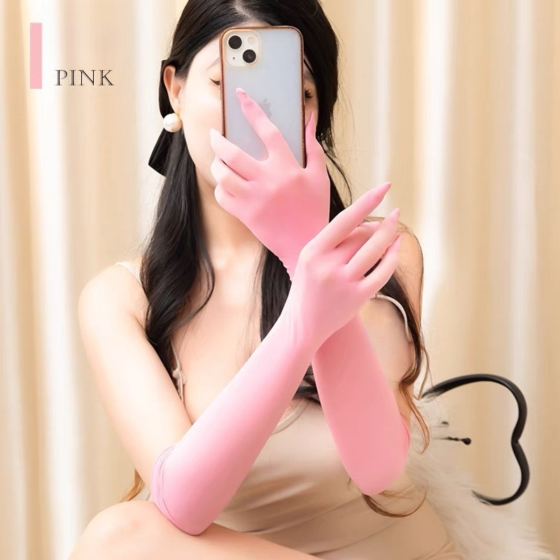 Γάντια χωρίς ραφές από ice silk, Ultra-Thin, πέντε δάχτυλα, διαφανή τελετουργικά γάντια, βισκόζη