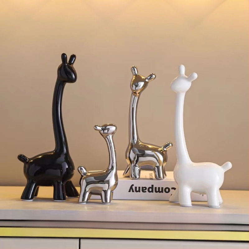 Κεραμική φιγούρα ελαφιού σε μοντέρνο μινιμαλιστικό στυλ, διακοσμητικό για σαλόνι, είσοδο και τηλεοπτικό έπιπλο
