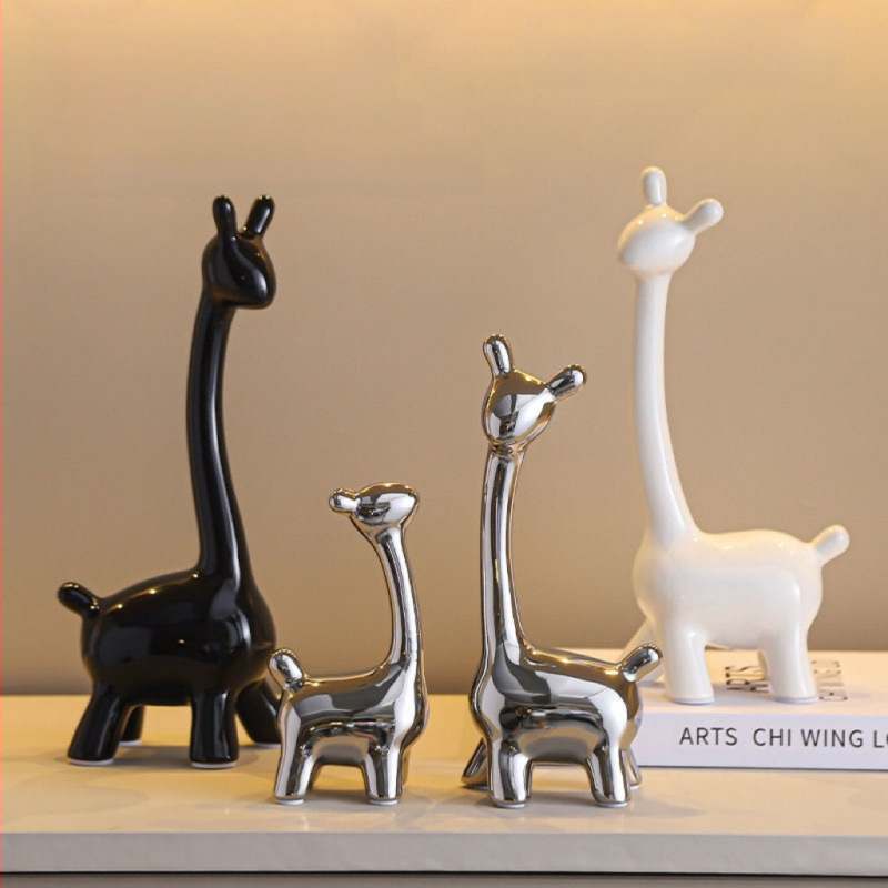 Κεραμική φιγούρα ελαφιού σε μοντέρνο μινιμαλιστικό στυλ, διακοσμητικό για σαλόνι, είσοδο και τηλεοπτικό έπιπλο