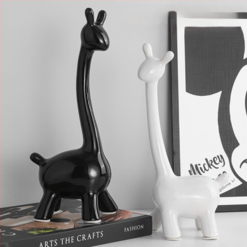 Κεραμική φιγούρα ελαφιού σε μοντέρνο μινιμαλιστικό στυλ, διακοσμητικό για σαλόνι, είσοδο και τηλεοπτικό έπιπλο