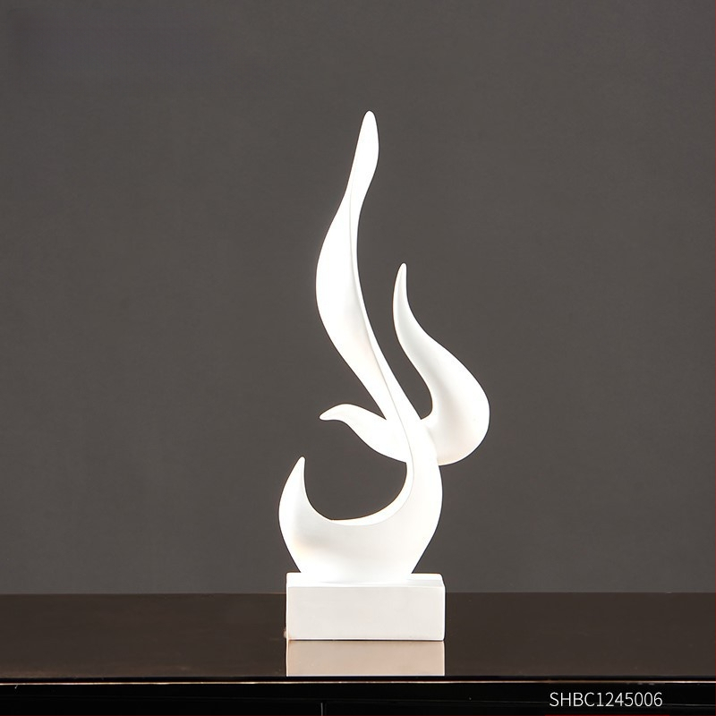 Διακοσμητικό γλυπτό από ρητίνη με αφηρημένη φλόγα για σαλόνι και είσοδο, μοντέρνο μινιμαλιστικό στιλ light-luxury, προσαρμόσιμο, ιδανικό δώρο για συναδέλφους σε εορτή νέου σπιτιού
