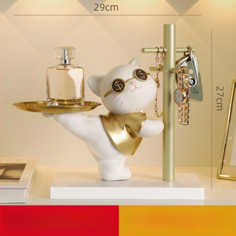 Δίσκος κλειδιών Maneki Neko, από ρητίνη, διακοσμητικό για είσοδο και σαλόνι, μη εισαγόμενο