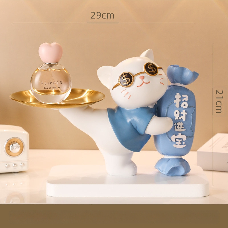 Δίσκος κλειδιών Maneki Neko, από ρητίνη, διακοσμητικό για είσοδο και σαλόνι, μη εισαγόμενο