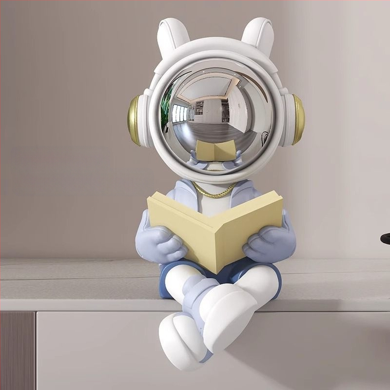 Αστροναύτης διακοσμητικό ρολόι με ψηφιακό ρολόι και θερμόμετρο — ρητίνη, απλός μοντέρνος στυλ, συναγερμός, μάρκα Donglei