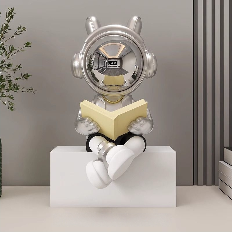 Αστροναύτης διακοσμητικό ρολόι με ψηφιακό ρολόι και θερμόμετρο — ρητίνη, απλός μοντέρνος στυλ, συναγερμός, μάρκα Donglei