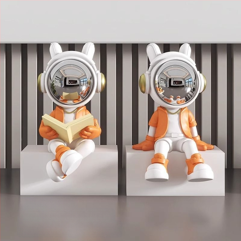 Αστροναύτης διακοσμητικό ρολόι με ψηφιακό ρολόι και θερμόμετρο — ρητίνη, απλός μοντέρνος στυλ, συναγερμός, μάρκα Donglei