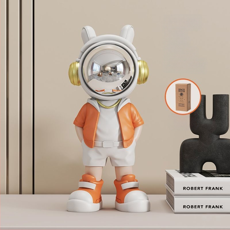 Αστροναύτης διακοσμητικό ρολόι με ψηφιακό ρολόι και θερμόμετρο — ρητίνη, απλός μοντέρνος στυλ, συναγερμός, μάρκα Donglei