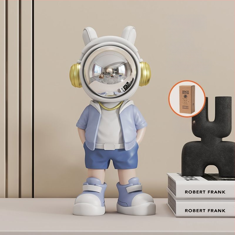 Αστροναύτης διακοσμητικό ρολόι με ψηφιακό ρολόι και θερμόμετρο — ρητίνη, απλός μοντέρνος στυλ, συναγερμός, μάρκα Donglei