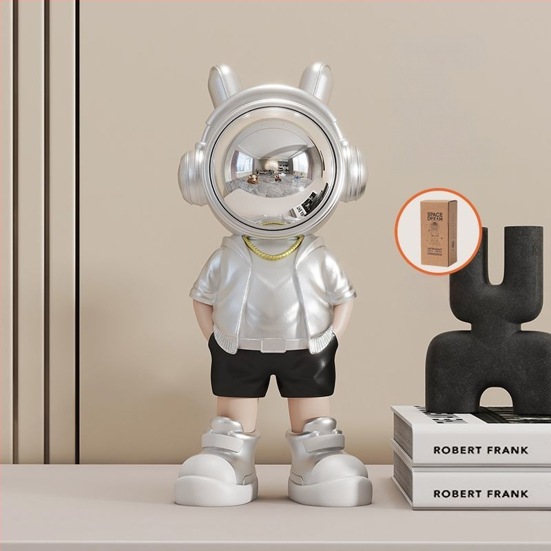 Αστροναύτης διακοσμητικό ρολόι με ψηφιακό ρολόι και θερμόμετρο — ρητίνη, απλός μοντέρνος στυλ, συναγερμός, μάρκα Donglei