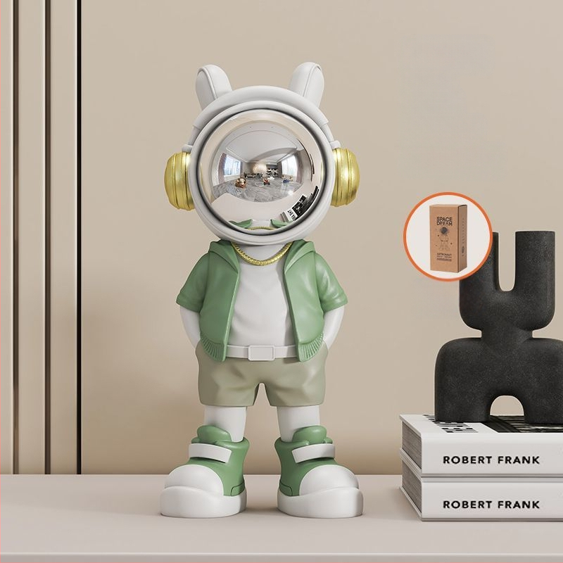 Αστροναύτης διακοσμητικό ρολόι με ψηφιακό ρολόι και θερμόμετρο — ρητίνη, απλός μοντέρνος στυλ, συναγερμός, μάρκα Donglei