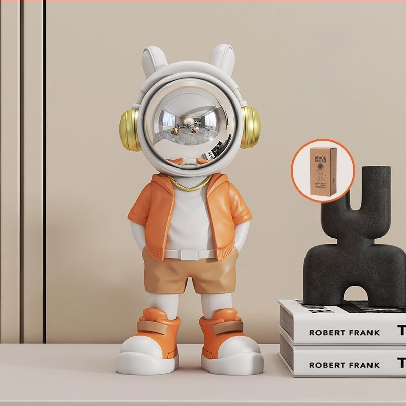 Αστροναύτης διακοσμητικό ρολόι με ψηφιακό ρολόι και θερμόμετρο — ρητίνη, απλός μοντέρνος στυλ, συναγερμός, μάρκα Donglei