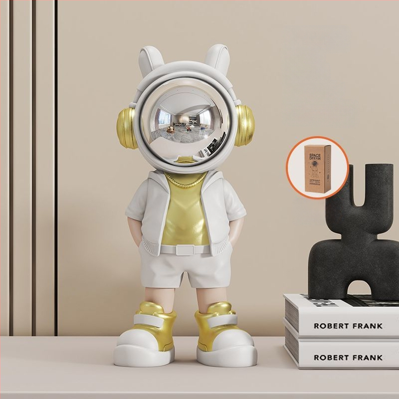 Αστροναύτης διακοσμητικό ρολόι με ψηφιακό ρολόι και θερμόμετρο — ρητίνη, απλός μοντέρνος στυλ, συναγερμός, μάρκα Donglei