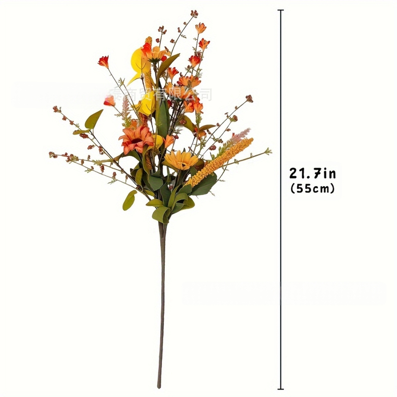 Plastikinis dirbtinis augalas ramunė dekoracija Padėkos Dienai, vestuvėms, lauko erdvėms, fotografijos rekvizitas, namų dekorui