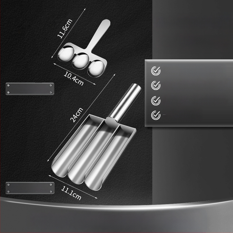 Wogang trijų dalių 304 nerūdijančio plieno mėsos rutuliukų gaminimo rinkinys namų naudojimui; formos žuvų rutuliukams, krevetėms ir ryžių rutuliukams; modernus minimalistinis dizainas; išleistas 2023