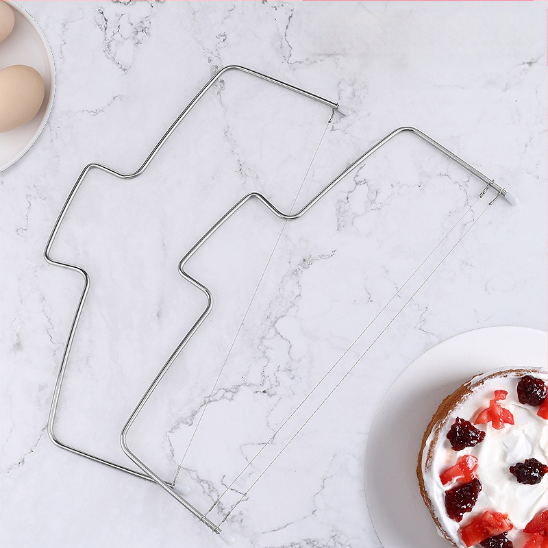 Nerūdijančio plieno dvigubos linijos tortų sluoksniam ir duonos pjaustymo įrankis – kepimo įrankis