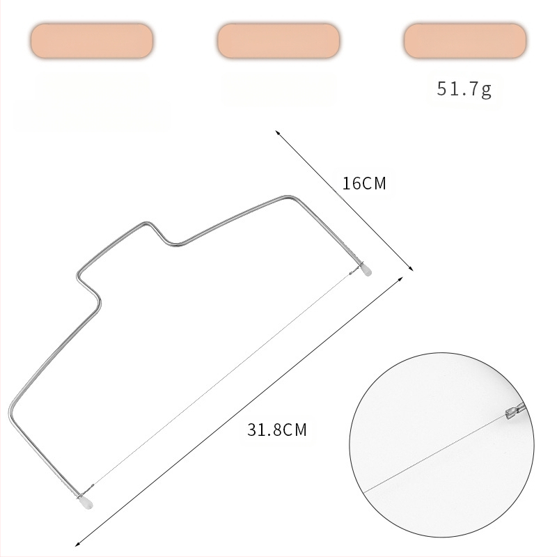 Nerūdijančio plieno dvigubos linijos tortų sluoksniam ir duonos pjaustymo įrankis – kepimo įrankis