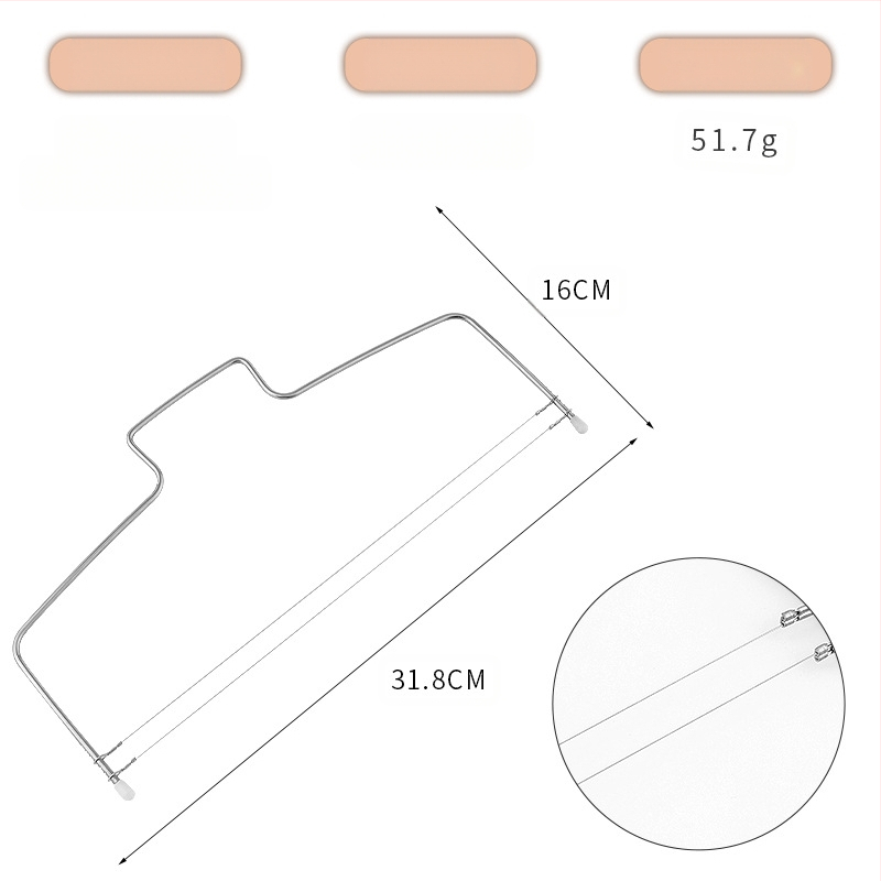 Nerūdijančio plieno dvigubos linijos tortų sluoksniam ir duonos pjaustymo įrankis – kepimo įrankis
