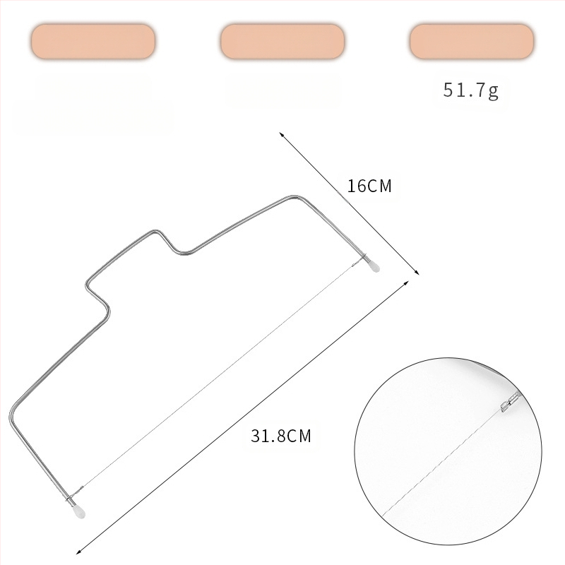 Nerūdijančio plieno dvigubos linijos tortų sluoksniam ir duonos pjaustymo įrankis – kepimo įrankis